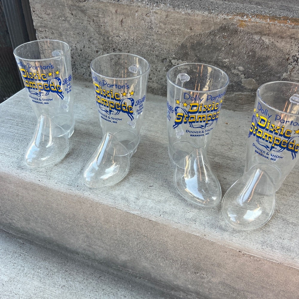 4 VTG Dolly Parton Mug3 Cowboy Boot Dixie Stampede‎ 2003 Branson, MO SC Pepsi